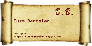 Dúzs Bertalan névjegykártya