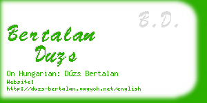 bertalan duzs business card